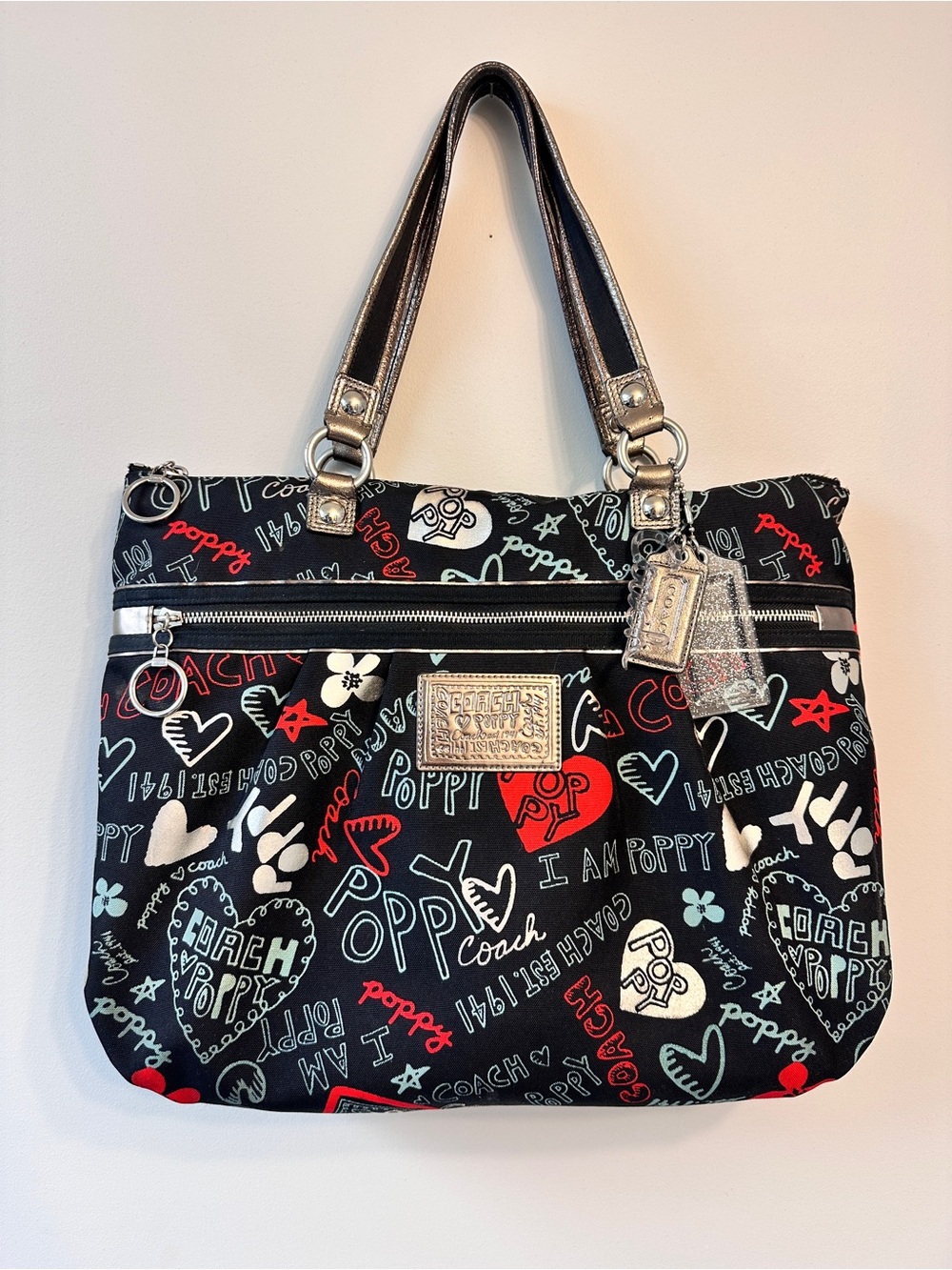 Coach Poppy Graffiti Large Glam Tote 16052 Y2K Hangtags